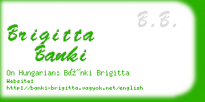 brigitta banki business card